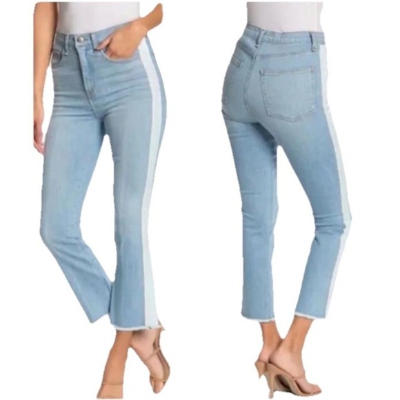 Veronica Beard Denim - Veronica Beard Jeans 25 Carly Kick Flare Blue High Rise Tuxedo Racer Stripe USA